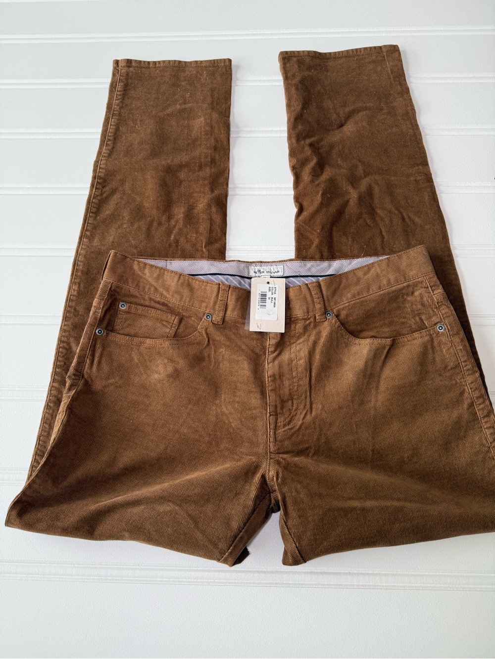 Peter Millar Superior Soft Corduroy Stretch Brown 5 Pocket Pants Men's 34x33 NEW